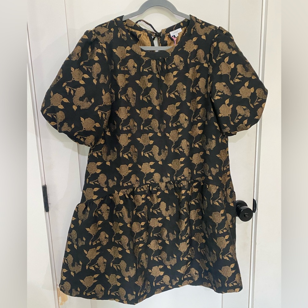 Black and Gold Floral Dress - Picture 2 of 5